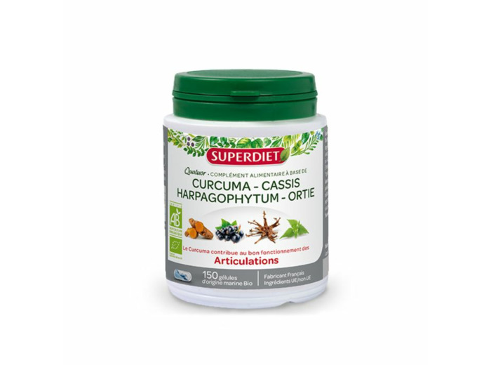 Quatuor Articulations Curcuma Bio 150 Gelules Superdiet