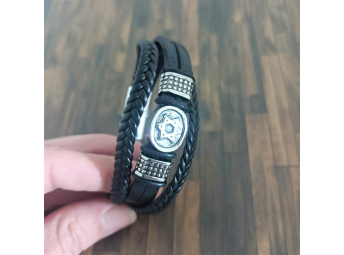 Bracelet cuir 3 lanières