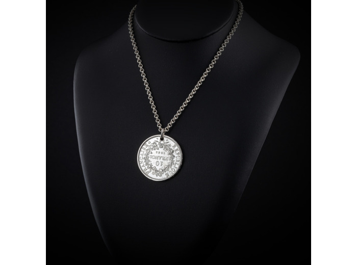 Collier sautoir pendentif pièce 10 Francs