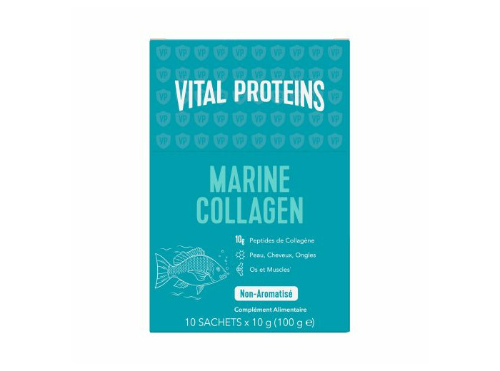 Marine Collagen 10 sticks de 10 g Peau, cheveux, ongles, ossature Vital Proteins