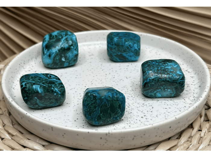 PIERRE ROULÉE CHRYSOCOLLE-MALACHITE