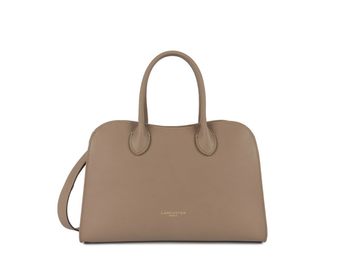 Lancaster Donna Hopper Sac Porté Main En Cuir Lisse 531-121 Praline