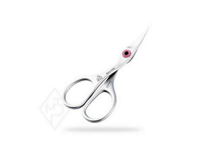 Ciseaux de broderie 9,5 cm lames courbes — Ring Lock Chromé Mat