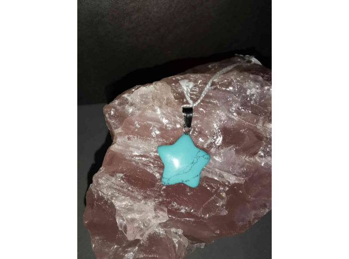 Pendentif Etoile Howlite turquoise