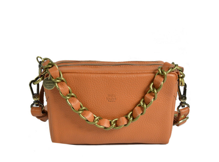 Mila Louise Mama C1 Sac Trotteur Cuir Grainé Tan