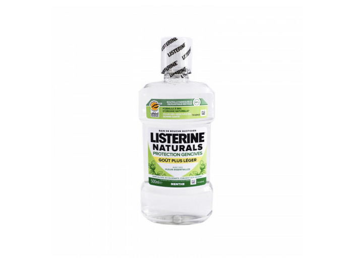 Bain de bouche Naturals Protection gencives 500 ml Menthe Goût Plus léger Listerine