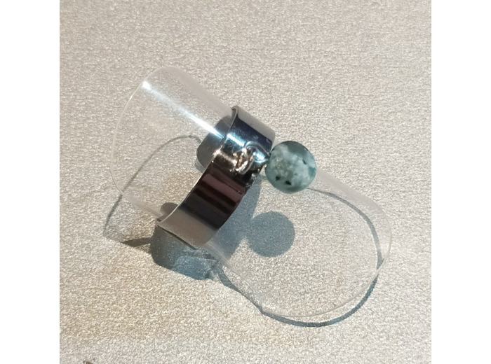 Bague à perle jaspe