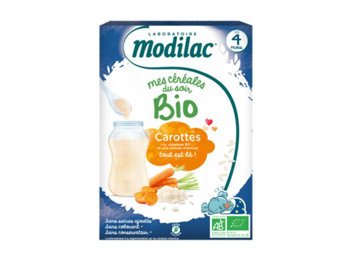 Mes Cereales Du Soir Carotte Bio Des 4 Mois 250g Dès 4 mois Modilac