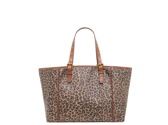 Gérard Darel Simple Bag Sac Cabas En Toile Enduite Léopard