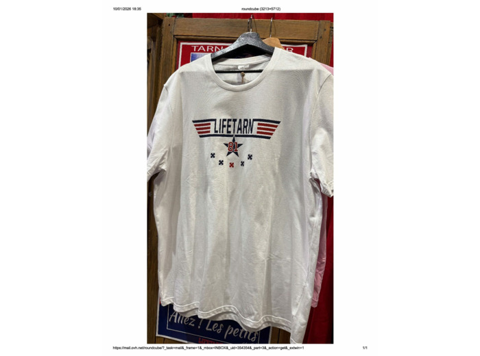 T-shirt TOP GUN Origine France col rond