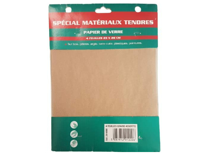 BRIKOTECH SA291000 Papier De Verre X4 Bricolage