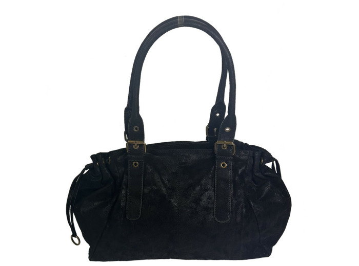 Farfouillette Sac Shopping Effet Brillant Noir
