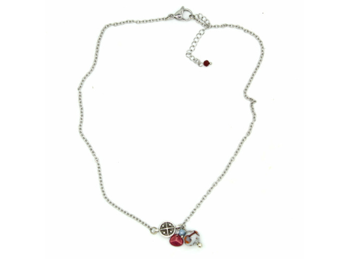 Collier ras de cou argenté Oralya