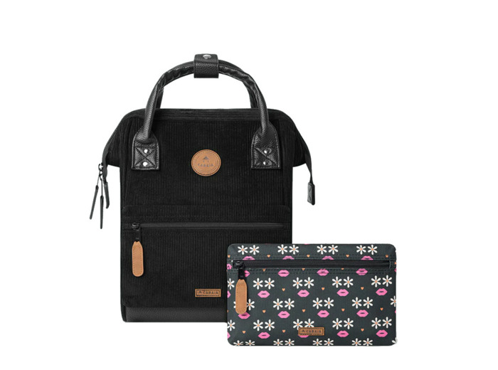 Cabaïa Small Brighton Sac à Dos 10,5" Velours Noir
