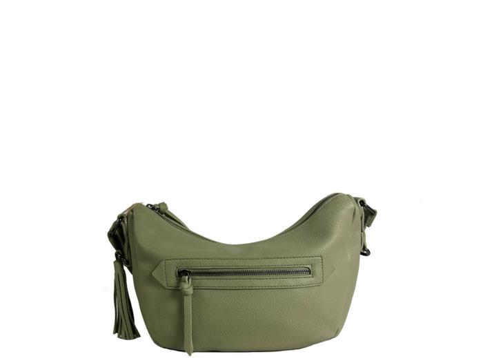 Farfouillette Grand Sac Banane Similicuir Grainé Amande