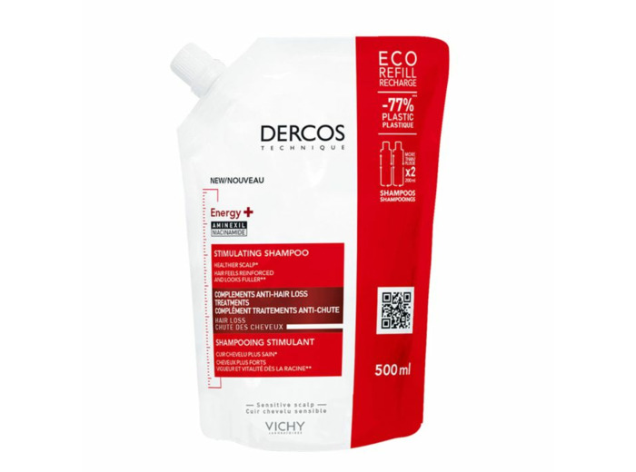 Shampooing Eco-recharge Energy+ stimulant anti-chute à l'Aminexil 500ml Dercos Vichy