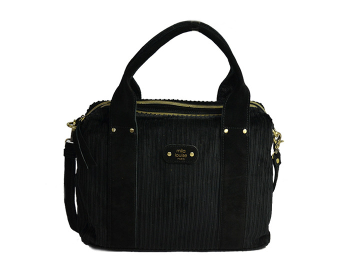 Mila Louise Mapa VFR1 Sac Business 2 Compartiments Velours Noir