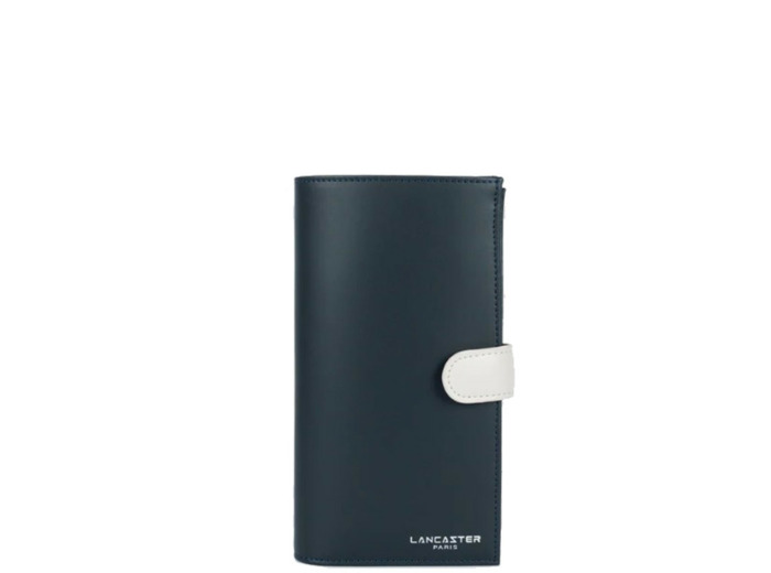 Lancaster Constance Tout en Un et Porte chéquier 137-16 Bleu Foncé - Ecru