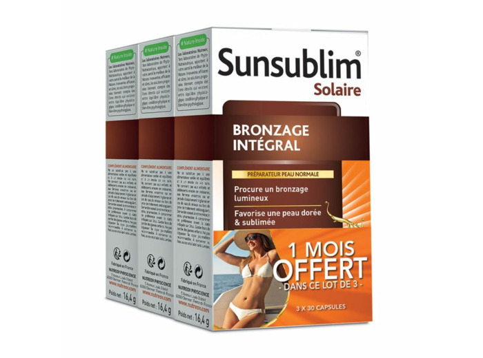 Bronzage Integral 3x30 Capsules Sunsublim Préparateur peau normale Nutreov