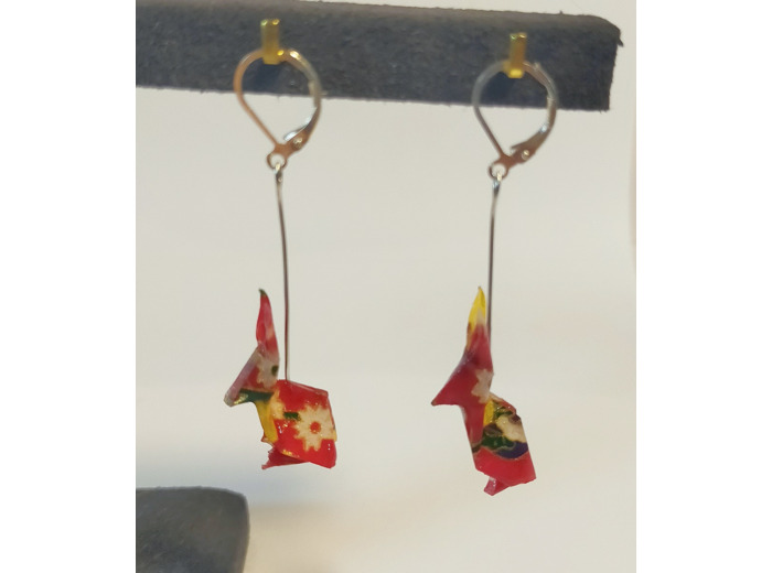 B.O. lapin tige rouge-vert jaune/argenté