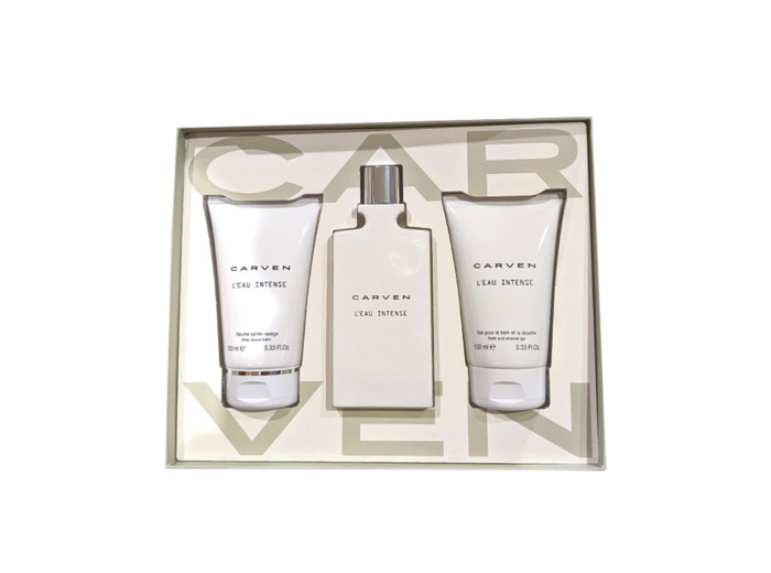 CARVEN L'EAU INTENSE Coffret ET Vaporisateur 100ml+BAR 100ml+Gel Douche 100ml