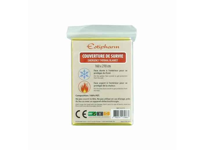 Couverture De Survie 160 X 210 Chaud/froid Estipharm