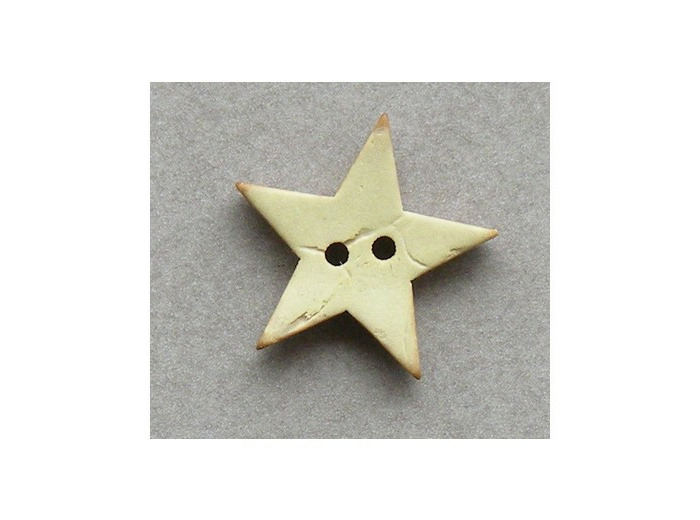 Bouton bois étoile jaune