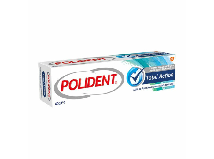 Creme Fixative Pour Appareils Dentaires Total Action 40g Polident