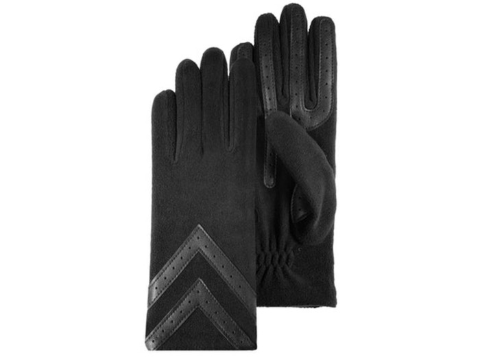 Isotoner Gants Femme Tactiles Polaire recyclée Noir