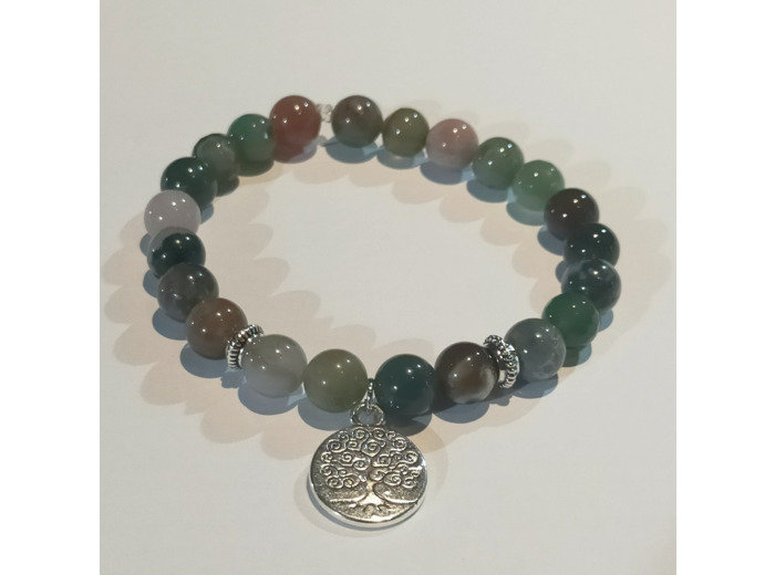 Bracelet agate indienne arbre de vie