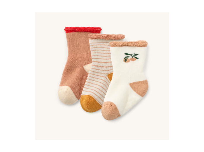 Chaussettes antidérapantes lot de 3 Peche