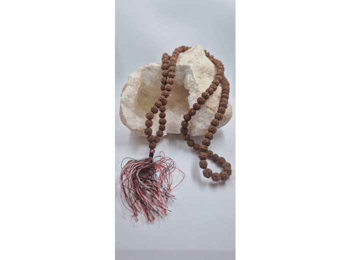 Collier mala tibétain perles bois sacré olpa1948