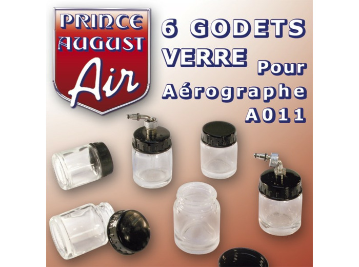 AA040 – 6 godets verre pour aérographe A011