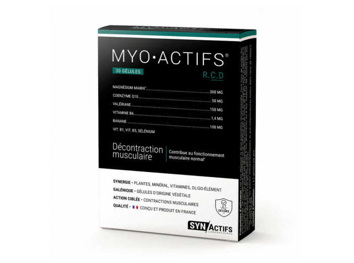 Myoactif 30 gélules Décontraction musculaire Synactifs