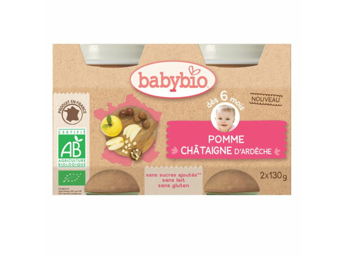 BABYBIO POMME/CHATAIGNE 130GX2