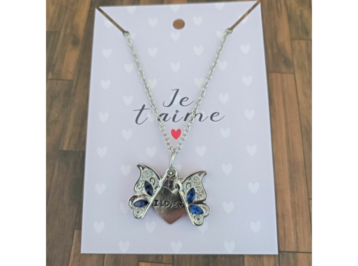 Pendentif papillon I love you