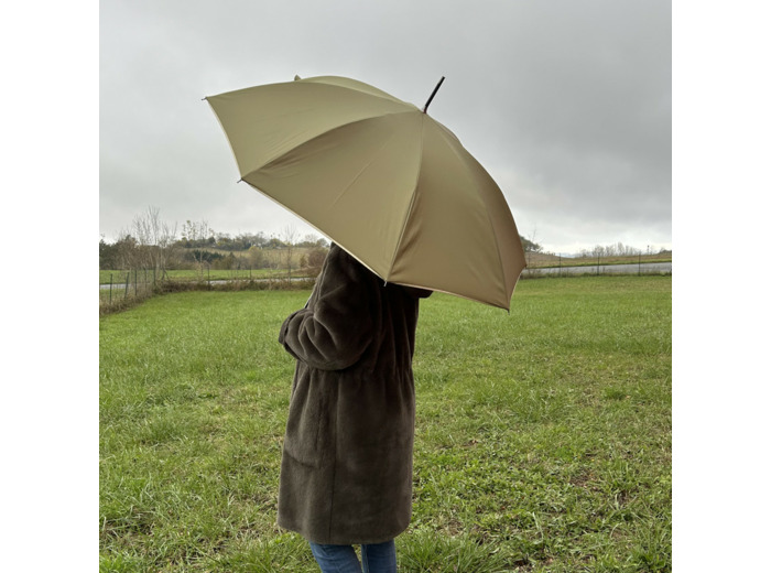 Piganiol x Noix D'arec Parapluie Canne Pour Femme Kaki / Biais Or