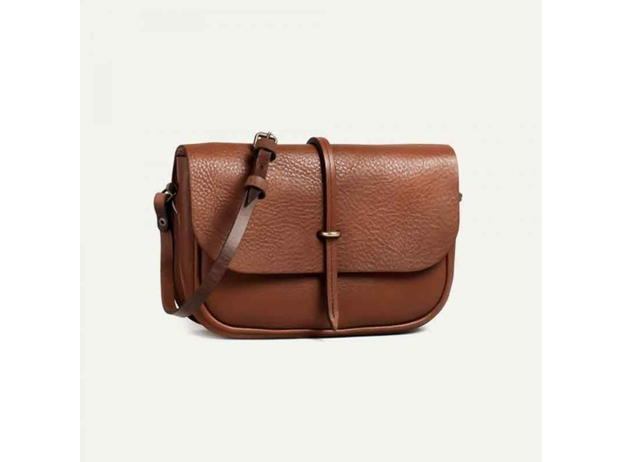 Bleu de Chauffe Petit Sac Postier Pastiche Brun Ambré