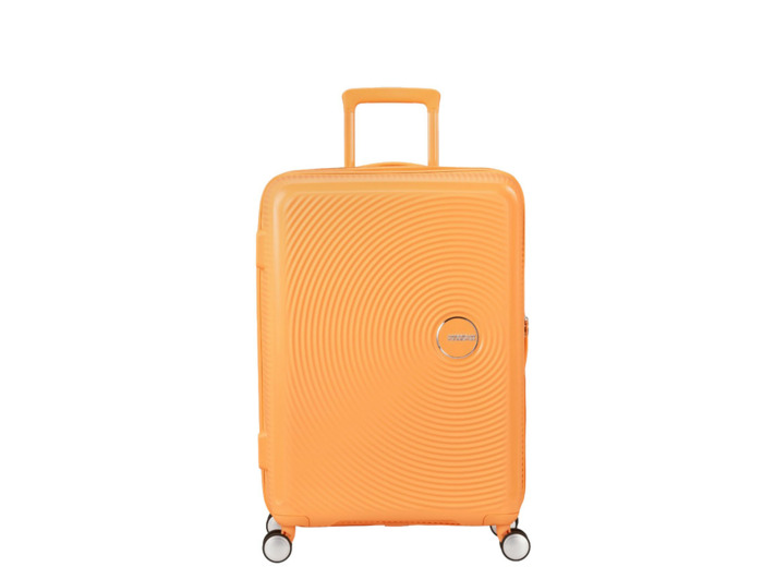 American Tourister Sound Box Spinner 67 cm Valise Trolley 4 Roues Papaya Pop