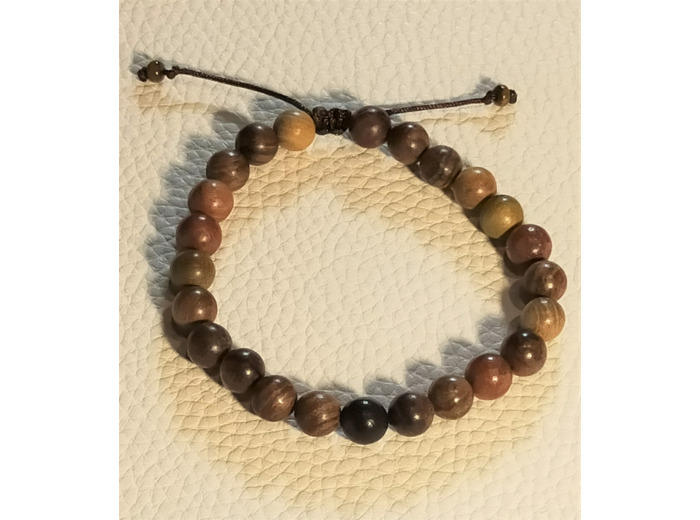 Perles en bois couleurs foncées ajustable