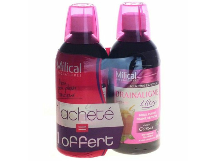 Draineurs Ultra 2x500ml goût Cassis Milical