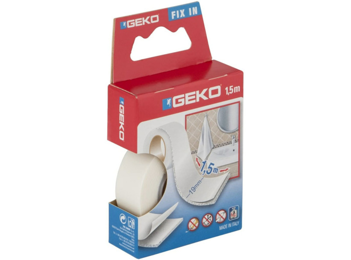 Geko 20000 - Ruban adhésif double face (19 mm x 1.5 m)