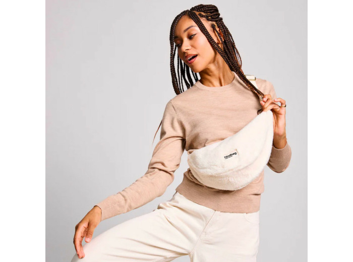 Hindbag Andrea Sac Banane Fausse Fourrure Teddy Arctique