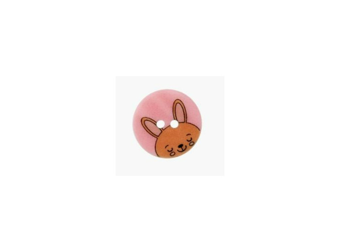 Bouton polyester lapin