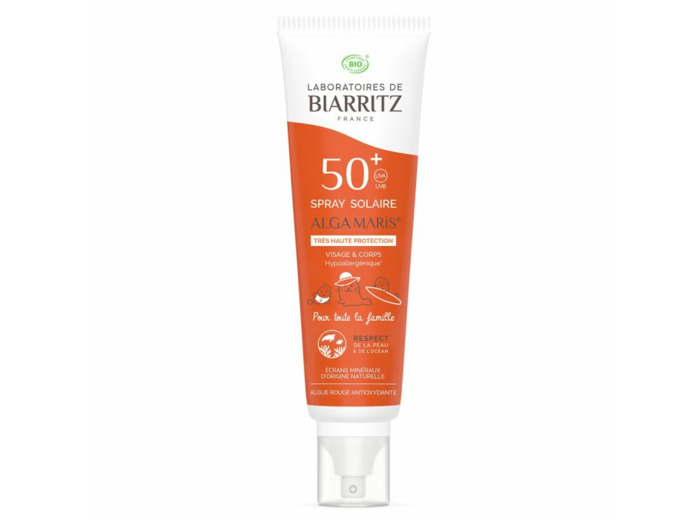 Spray Protecteur SPF50+ Bio Idéal pour toute la famille 150ml Soins Solaires Laboratoires De Biarritz