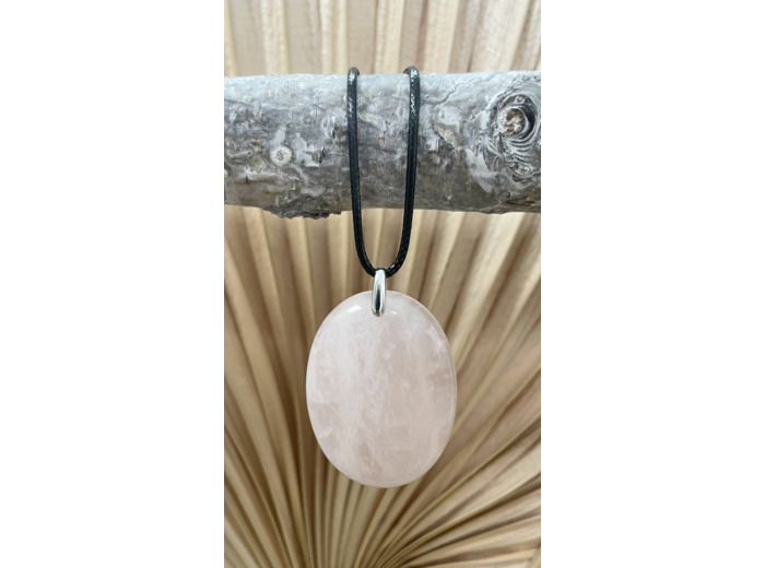 Pendentif quartz rose argent