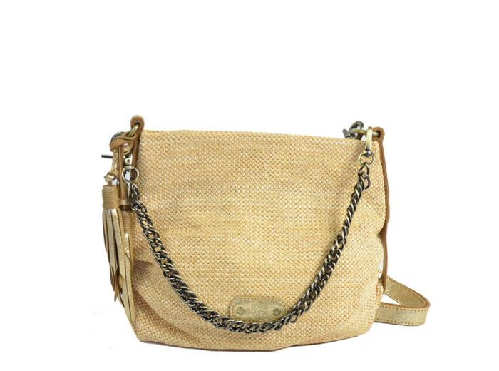 Mila Louise Roxy XS CM Petite Besace Toile Jute Ambre