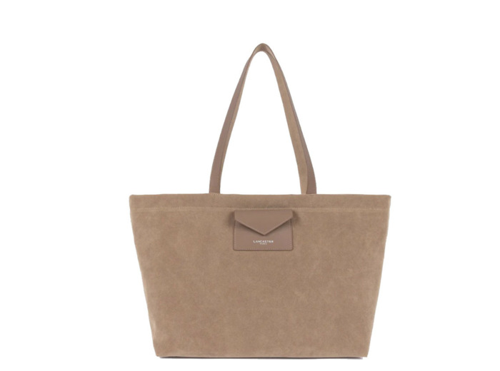 Lancaster Suedine KBA Grand Sac Shopping Aspect Suédine 518-063 Beige Foncé