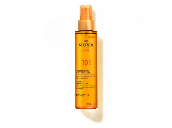 Huile Bronzante Anti-age Faible Protection Spf10 150ml Sun Visage Et Corps Nuxe