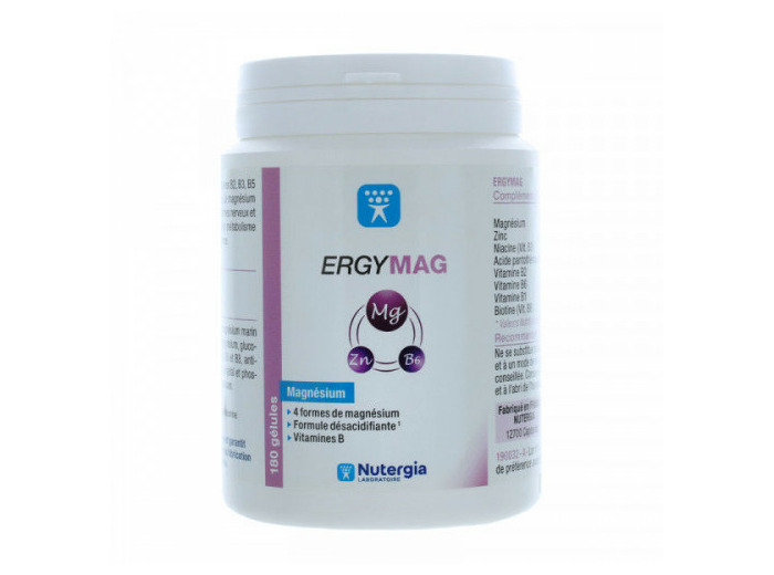 Ergymag 180 Gélules Magnésium Vitamines B + Zinc Nutergia